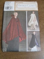 SIMPLICITY COSTUME RENAISSANCE CAPE 4947 ONE SIZE