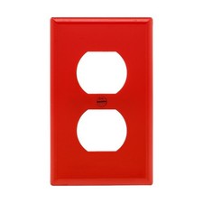 Eaton 1 -Gang Standard Size Red Nylon Indoor Duplex Wall Plate