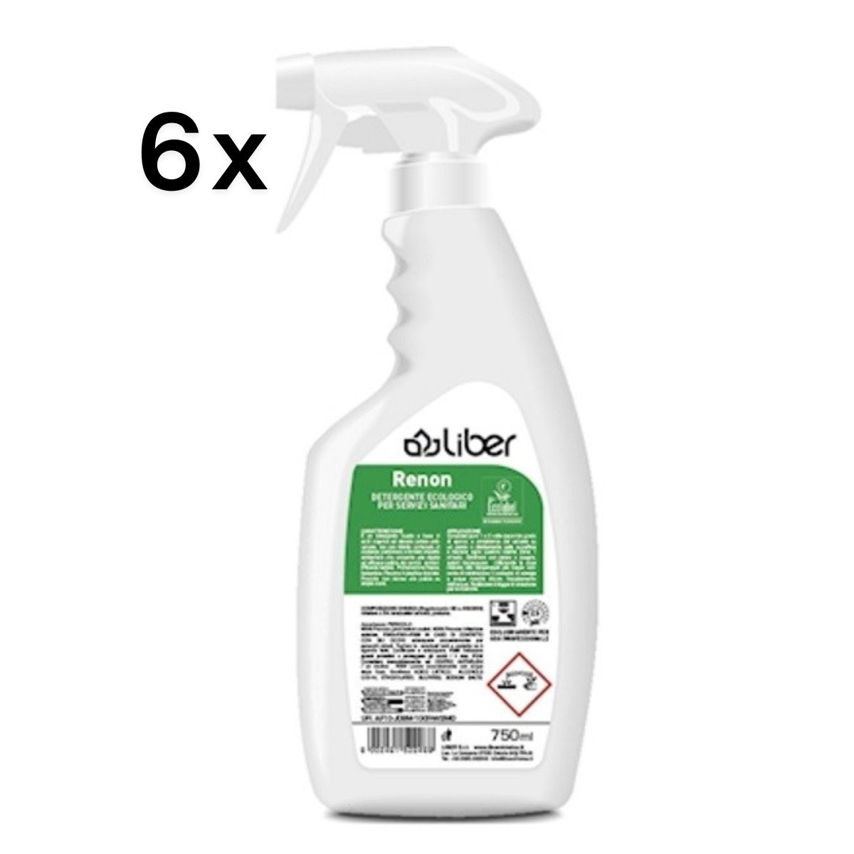 Liber Renon 750ml x 6: Detergente Acido Disincrostante Sanitari