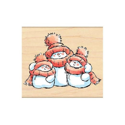 Penny Black Wood Mounted Rubber Stamp - Snow Family 2526K