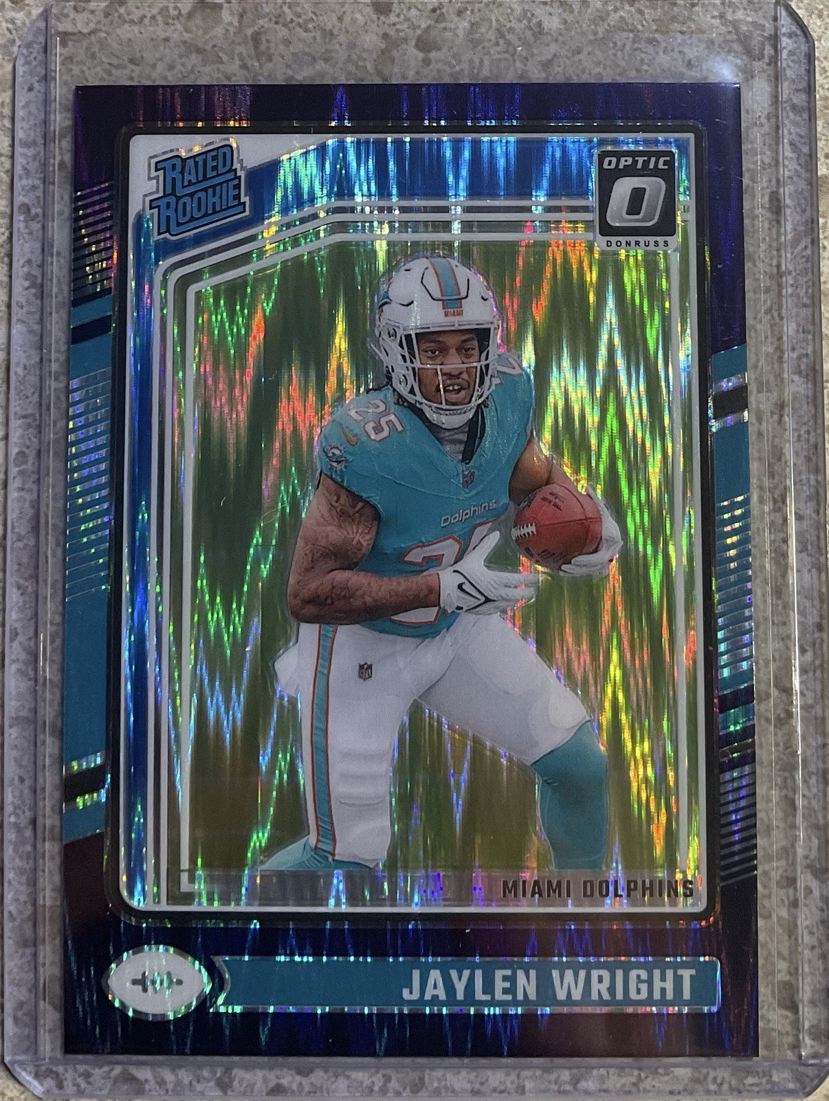 2024 Panini Donruss Optic - Jaylen Wright RR #249 Purple Shock Prizm (RC)