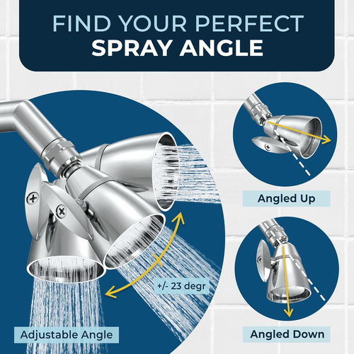 Hammerhead Showers® Solid Metal 2 Inch High Pressure Shower Heads - CHROME – 2.5 - Picture 5 of 12
