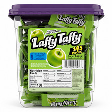 Laffy Taffy Sour Apple Candy, 145 Pieces, 0.34 oz Bars - Sour Apple Flavor,