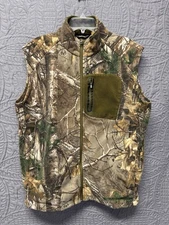 Cabela's Realtree Xtra Men's Fleece Hunting Vest Sz L Camo Full Zip Camouflage