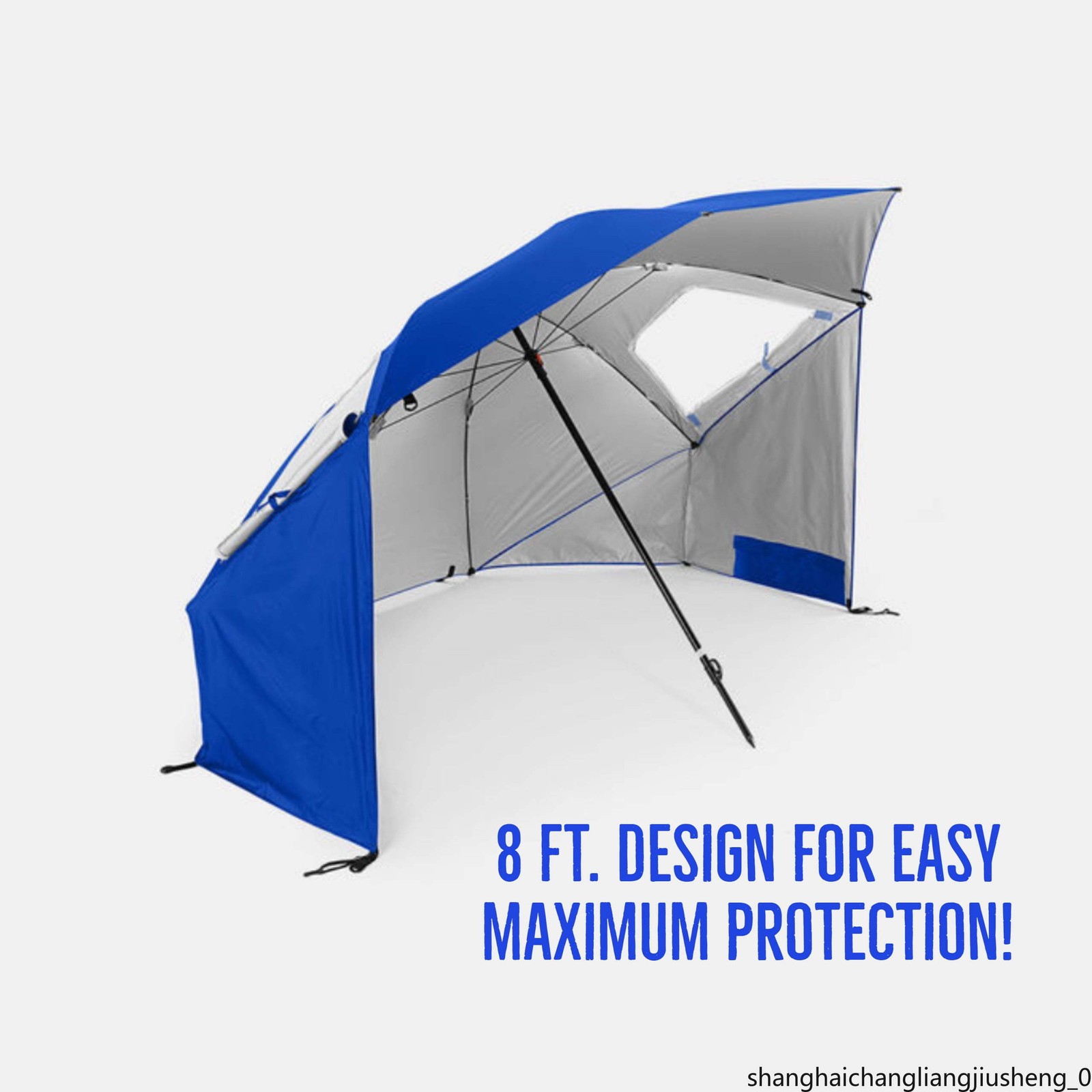 8ft Blue SPF 50+ Sun Canopy Umbrella Beach Sports Rain Shelter