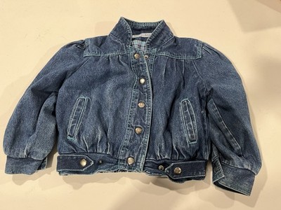 French Toast Flannel Lined Denim Jean Jacket. Button Up 90s Size 6 Girls vintage