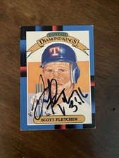 Autographed 1987 Donruss Diamond Kings Scott Fletcher. “Perez Steele” on Back