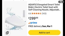 Aquatiz AQ1110 Smart Electric Bidet Toilet Seat NEW 