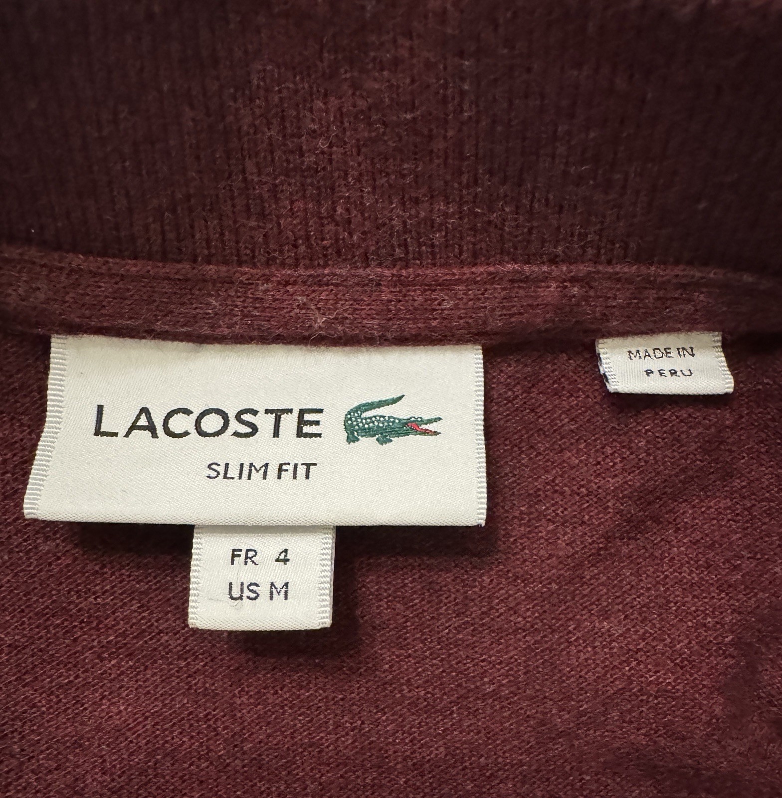 Lacoste Men's Short Sleeve Burgundy Red Cotton Polo Shirt Slim Fit Size M/EUR 4 thumbnail 3