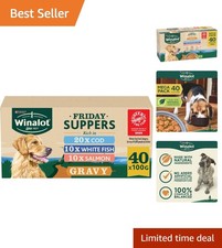 Friday Suppers Mixed Variety Fish in Gravy - 40 Pouches, 4 Kg of Adult Dog Food 4.00 per kilo