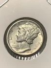 1945-P Mercury dime 90% Silver Coin  AU