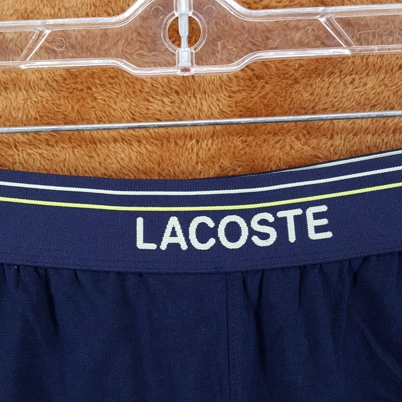Pantalones Cortos para Dormir LACOSTE Para Hombres Pequeños Azul Algodón Elástico Logo Cintura Banda Salón Foto 3 de 4