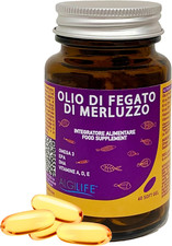 Olio Di Fegato Di Merluzzo, Integratore Omega 3 Capsule Softgel Con DHA, EPA E V
