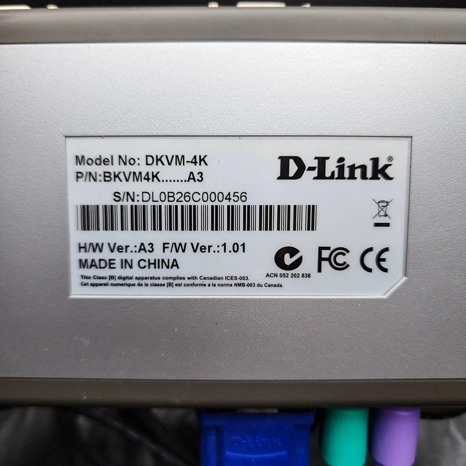 D-Link DKVM-4U 4-Port USB KVM Switch with Cables, Multi-Computer Control 🖥️🔌✨ - Image 3 of 4