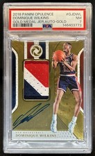 2018-19 Panini Opulence Dominique Wilkins Gold Medal Patch Auto #/25 USA PSA 7