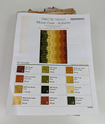 CONNECTING THREADS Fabric Quilt Kit MOVE OVER AUTUMN 60 X 80 