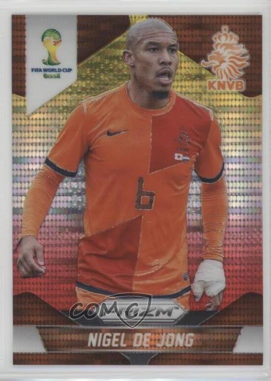 2014 Panini Prizm World Cup Yellow & Red Pulsar Prizm Nigel de Jong #31
