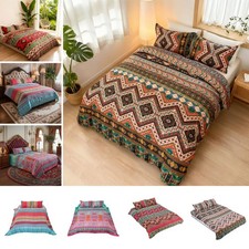 Moroccan Style Duvet Cover Sets  Geometric Boho Ethnic Bedding Set Double King