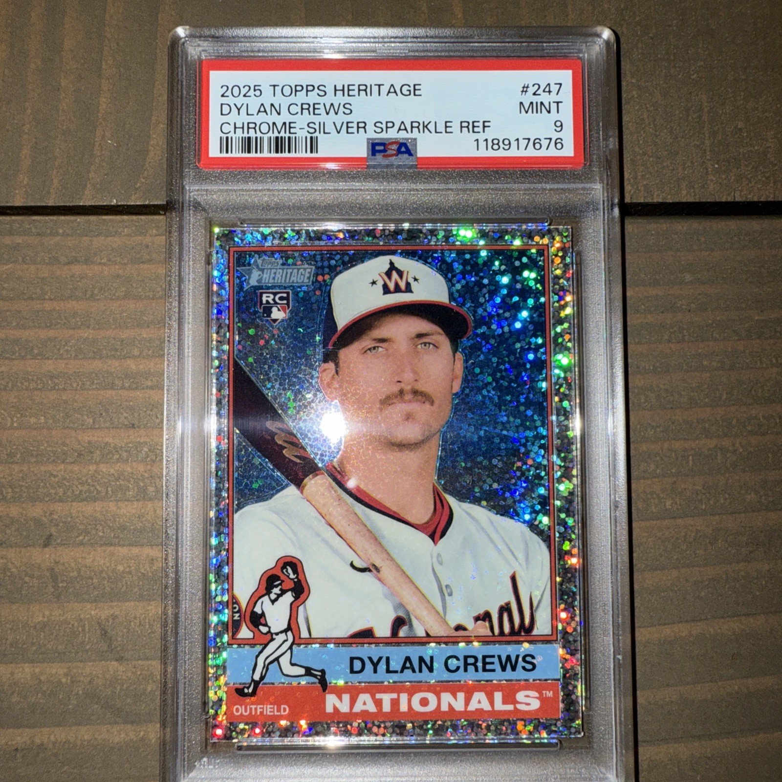 2025 Topps Heritage - Dylan Crews #247 Chrome Silver Sparkle Refractor (RC)