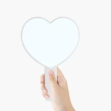 Heart Shaped Travel Handheld Mirror,Shaving Single-Sided Portable Travel WHITE