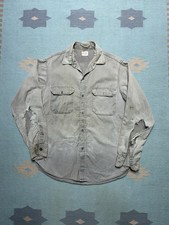 Vintage 1950s Big Mac work shirt chino twill distressed thrashed cotton medium