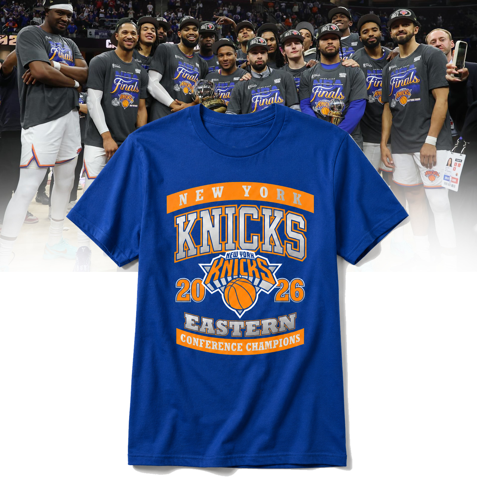 Basketball Knicks Eastern Conference Champions T-Shirt 2026 NBA Finals Blue Tee