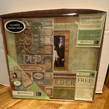 K Company Heritage "Frame a Name" Scrapbook Kit 12x12 Album; 55 pieces; NEW