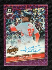 2020 Donruss Optic Highlights Signatures Pink Velocity Prizm Juan Soto Auto uk2
