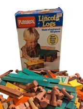 Vintage 1989 Playskool Original Lincoln Logs 103 PC + 88 Extra 191 Total Fast