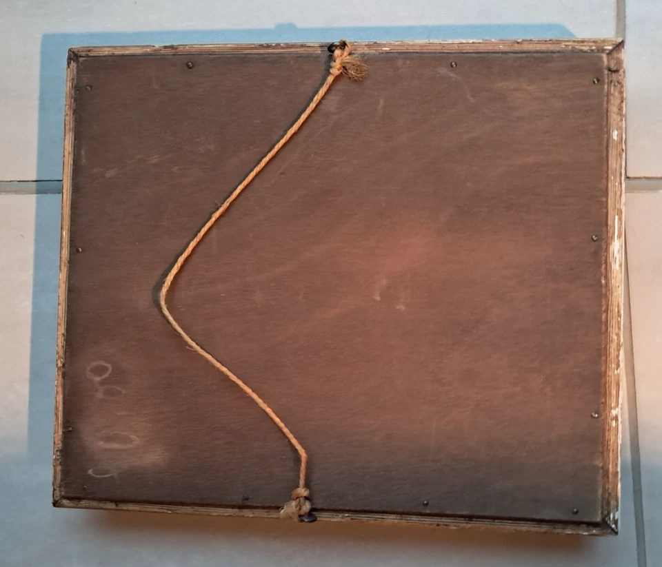 Miroir Ancien dans Cadre Rectangulaire Bois Doré Décoration Murale 32 cm - Photo 2/2