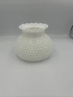 Vtg White Milk Glass Hurricane Lamp Shade Hobnail