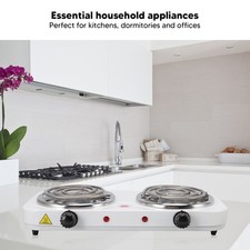 New Electric Countertop Stove 2000W 2 Burner Easy Operation Overheat Protection