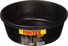 Fortex Feeder Pan for Dogs/Cats and Horses, 4-Quart 4 Quart, black 