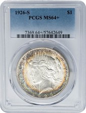 1926-S Peace Silver Dollar $ MS64+ PCGS 950842-4