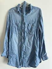 H&M Women’s Longline Tunic Denim Blue Shirt Blouse Maternity Size Small UK 10 S