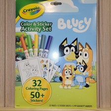 Crayola Bluey Color Sticker Activity Set 32 Pages 50 Stickers 5 Markers NEW