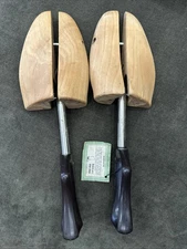 Vtg New Rochester Shoe Tree Co. Mens Shoe Trees Wood/Metal Stretchers Keepers-#6