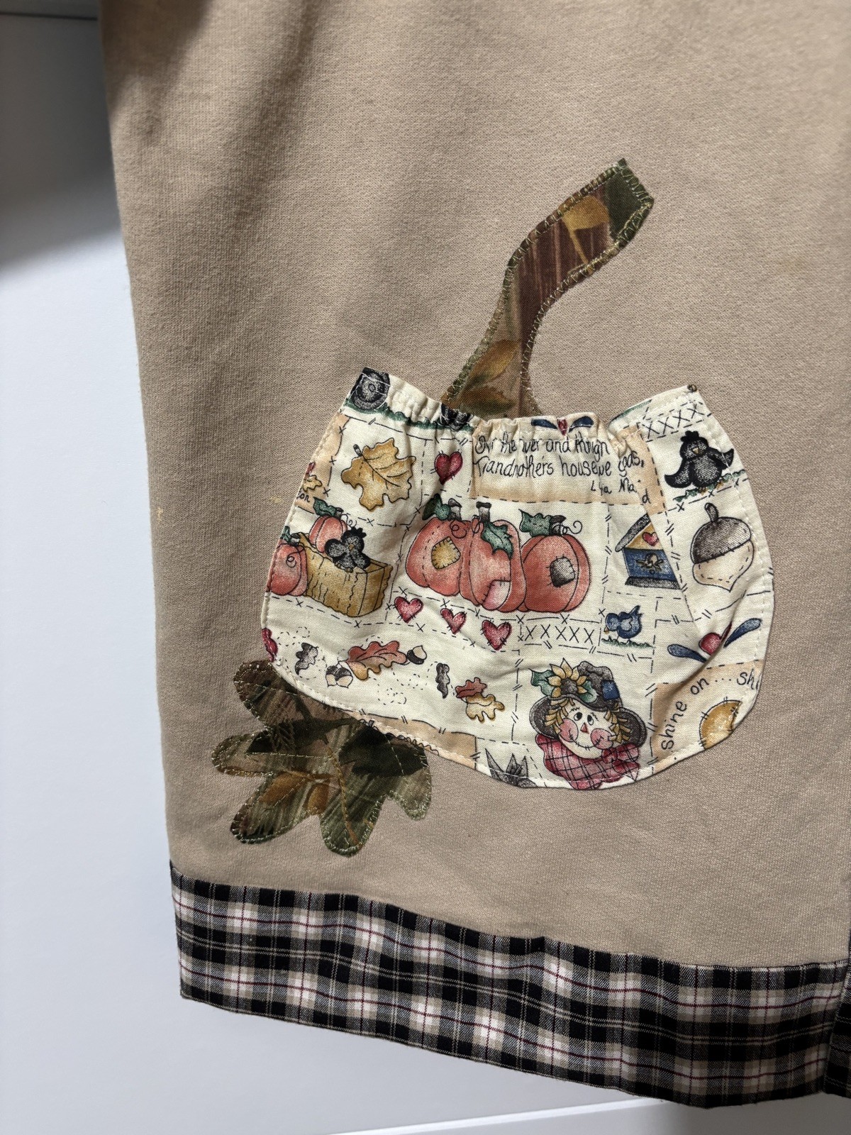 Vintage Handmade Novelty Patchwork Scarecrow Cott… - image 2