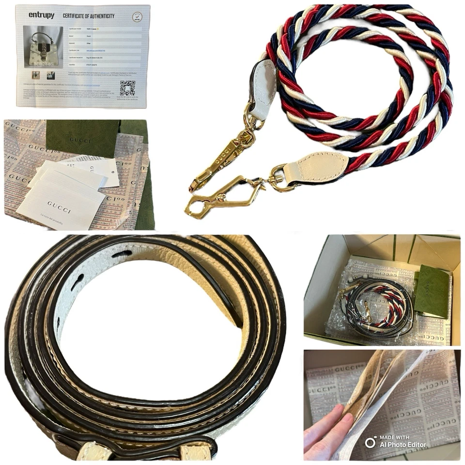 Bolso Gucci Sylvie Bee Star Mini Cuero Crema Asa Superior con Correas, Caja y Certificado de Autenticidad Usado en Excelente Condición Foto 3 de 4