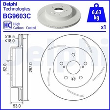DELPHI Bremsscheibe Hinten Rechts für TOYOTA YARIS (P21, PA1, PH1) 297mm BG9603C