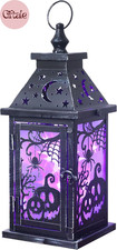 Halloween Decorations Indoor, 14.7" Decorative Spider Pumpkin Candle Lantern wit