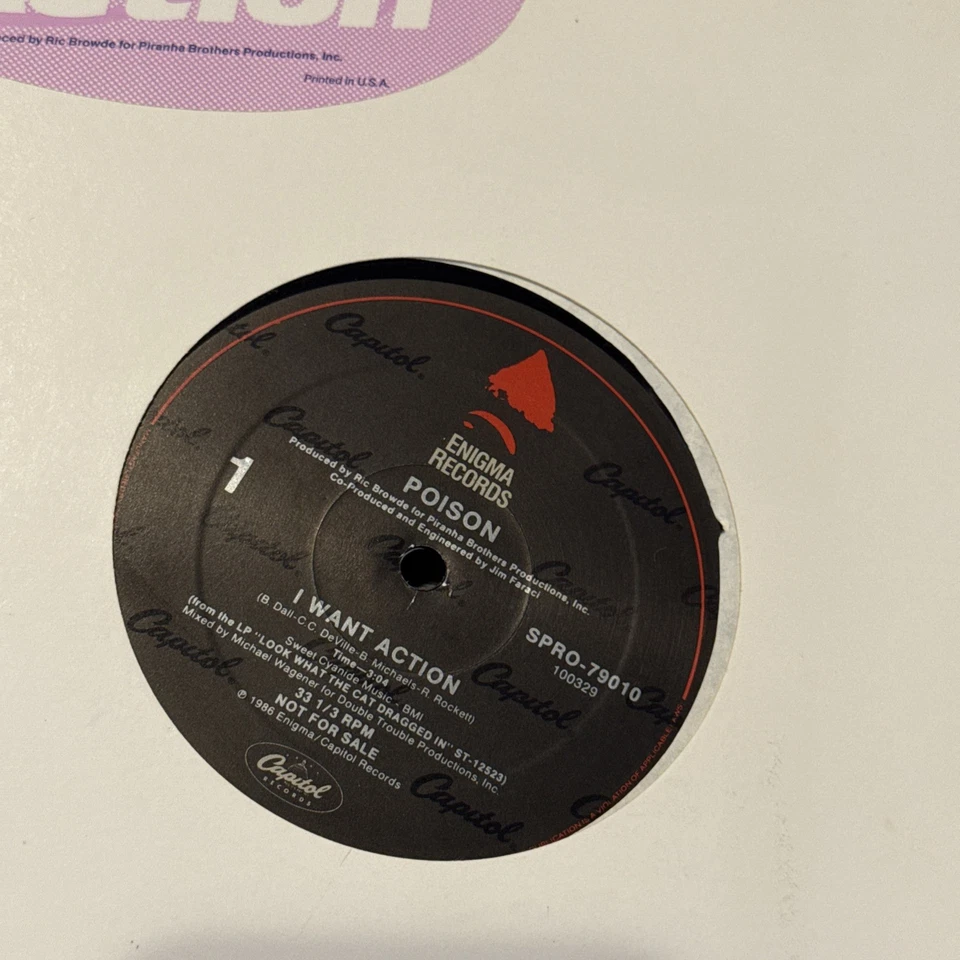 Poison - I Want Action Vinyl Single 12" - 1986 - Image 4 of 4