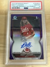 2023 Bowman Draft Chr Pros Auto Rhett Lowder #CDA-RLO Purple Ref /250 (AU, RC)