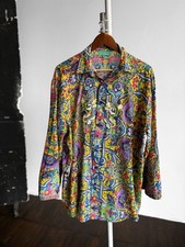 Antica Sartoria Unisex Blusa con Bottoni Cartan Camicia Manica Lunga Multicolore