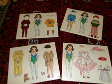 4 Edie Ann vintage paper doll postcards, Judy Johnson, Merrimack 1988