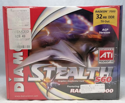 Diamond Stealth S60 AGP Radeon 7000 32MB Graphics Card With TV Out