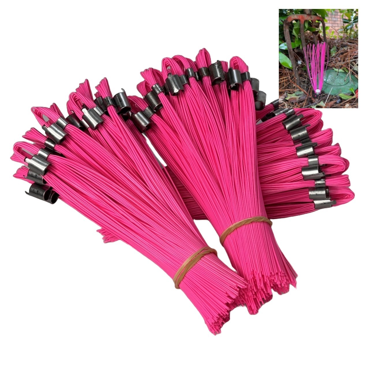 Trail Chasers Pink 6" Marking Flags 75 Pack Survey Construction Landscaping