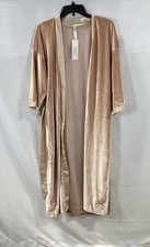 Urban Outfitters Women's Pink Velour Satin Trim Duster Robe One Size NWT