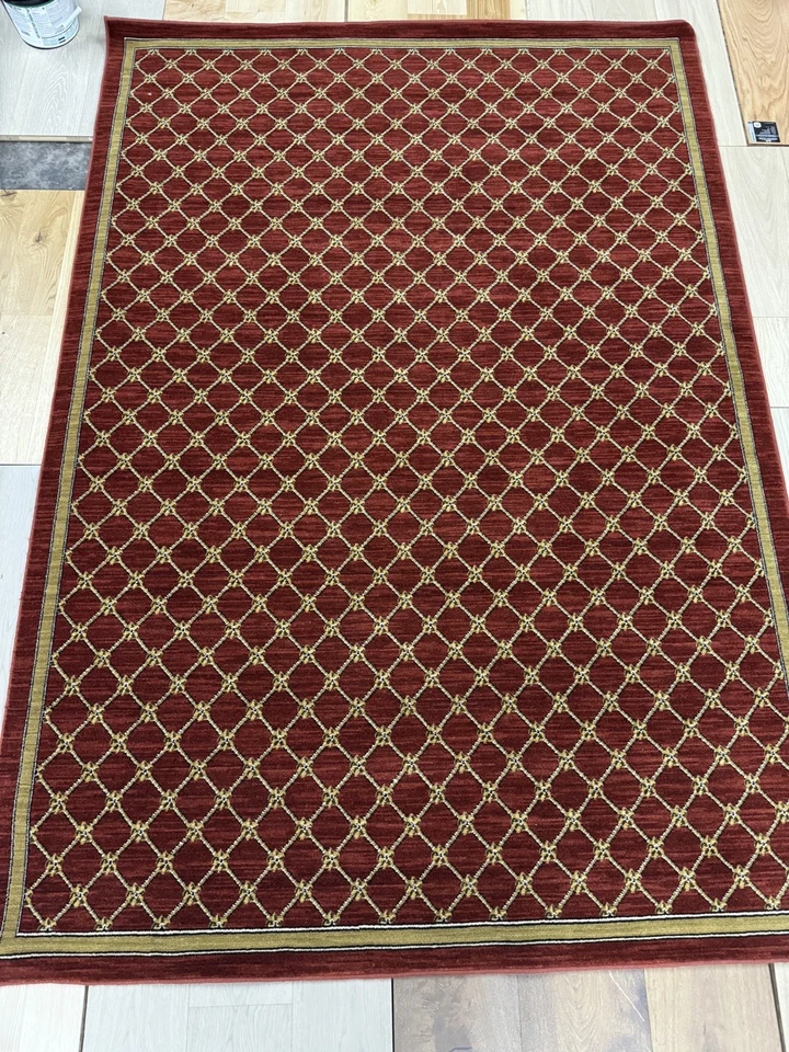Karastan English Manor Coll. Coventry Trellis Red 5'7x7'11 100% Wool rug ::NEW:: - Image 2 of 4