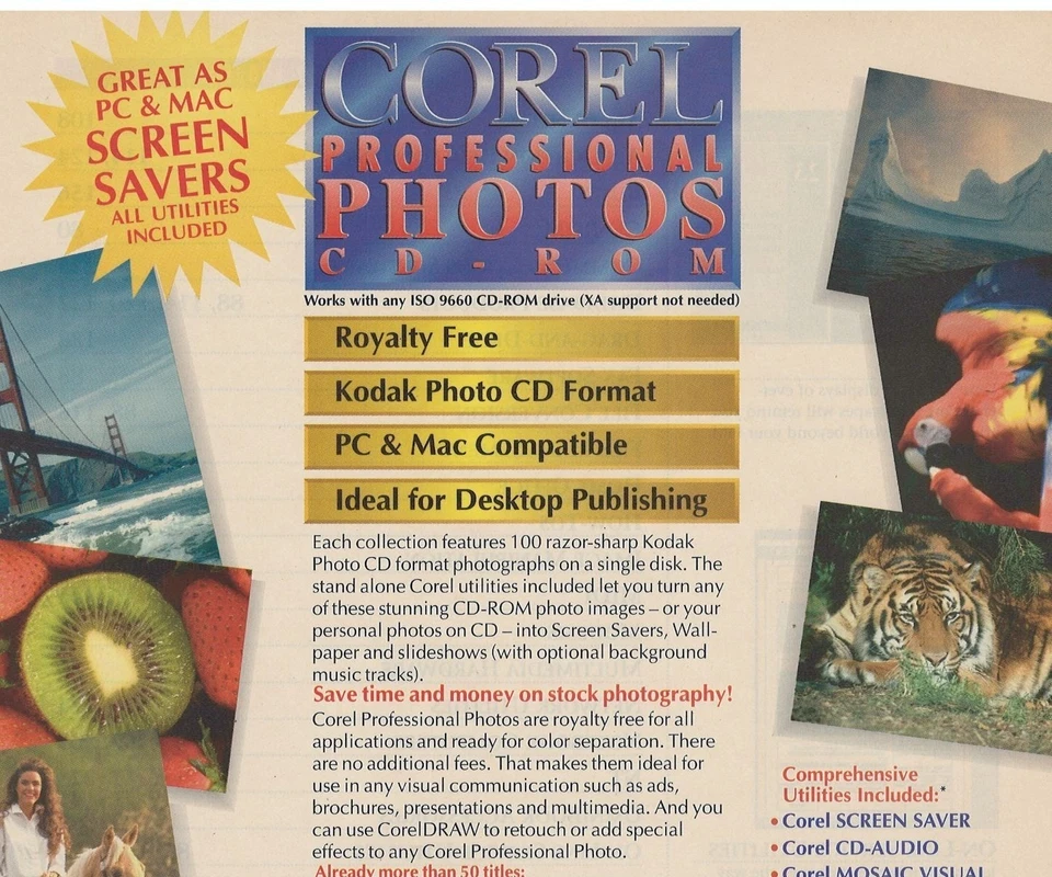 Corel Professional Photos Software 1993 Vintage Print Ad u - Image 2 of 4